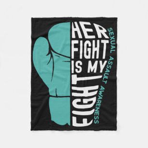 Her Fight Is My Fight Ual Ault Awareness Boxing Gl Fleece Blanket