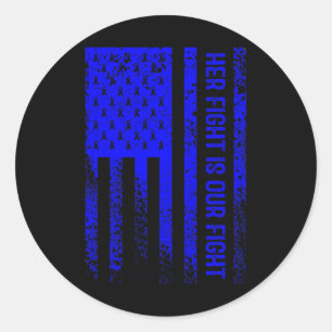 Her Fight Is Our Fight Alopecia Areata Awareness Classic Round Sticker