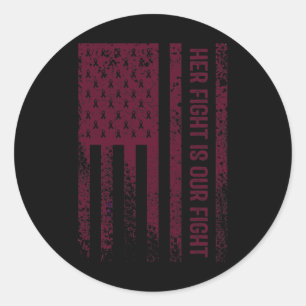 Her Fight Is Our Fight Brain Aneurysm Awareness 1 Classic Round Sticker