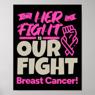 Her Fight Is Our Fight - Breast Cancer Awareness  Poster
