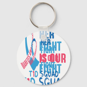 Her Fight Is Our Fight Diabetes Awareness Day T1D Key Ring