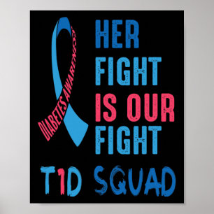 Her Fight Is Our Fight Diabetes Awareness Day T1d  Poster