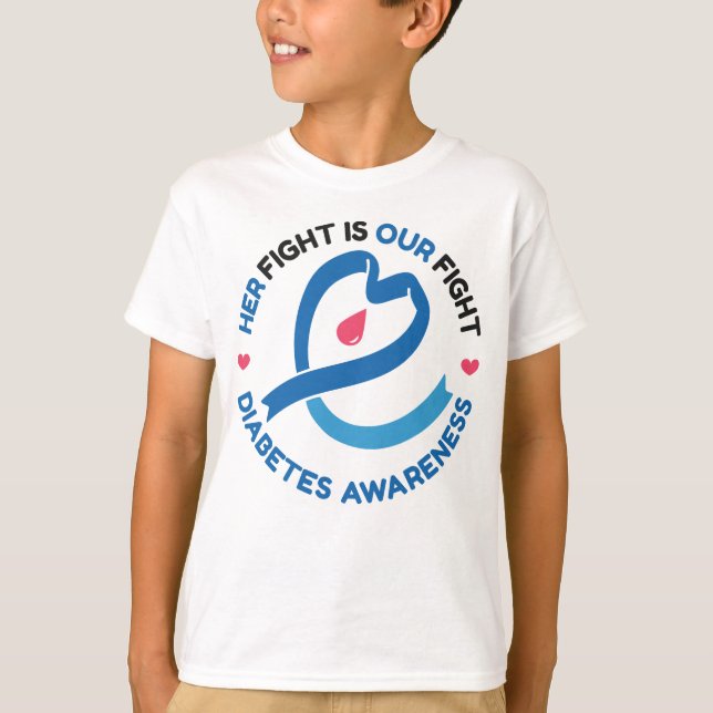 Her Fight Is Our Fight – Diabetes Awareness T-Shirt (Front)