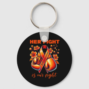 Her Fight Is Our Fight Leukaemia Awareness Orange Key Ring