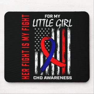Her Fight Little Girl Chd Awareness American Flag Mouse Pad
