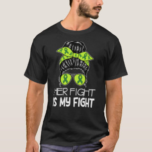 Her Fight My Fight Cerebral Palsy Messy Bun CP Awa T-Shirt
