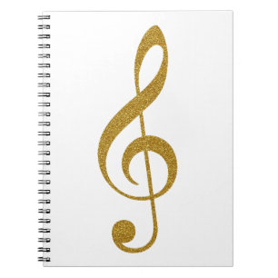 her golden treble clef musical note spiral notebook