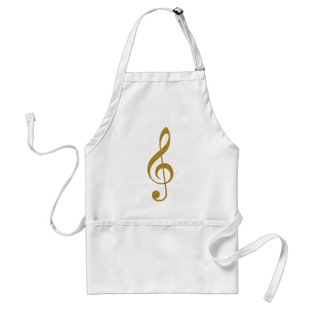 her golden treble clef musical note standard apron (Front)