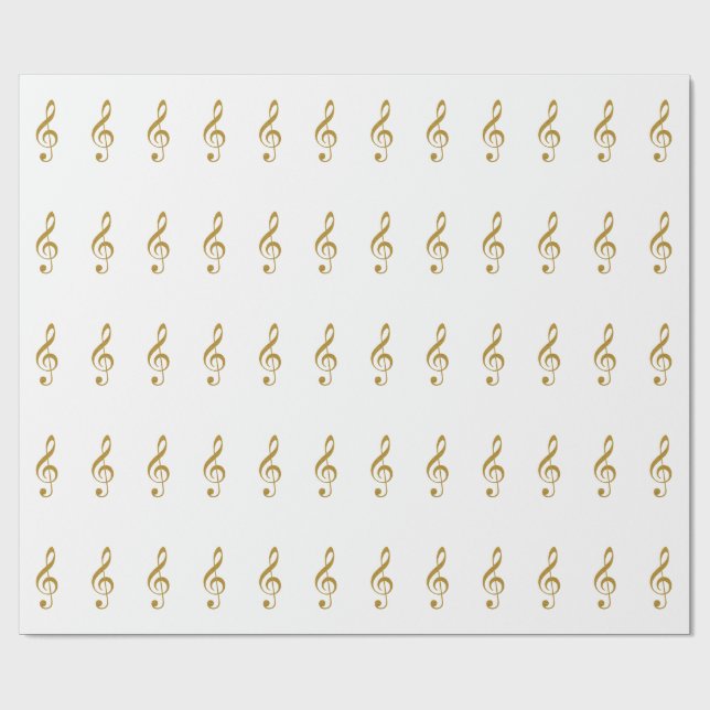 her golden treble clef musical note wrapping paper (Flat)