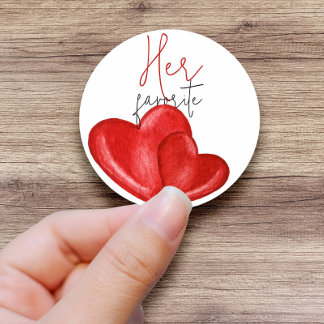 Her, His or Our Favourite Bridal Shower Favour Gif Classic Round Sticker