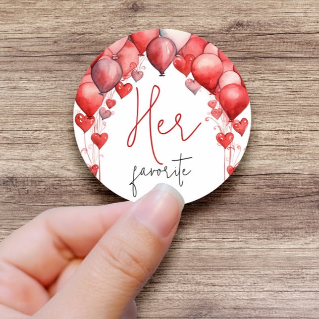 Her, His, Our Favourite Snack Bridal Shower Favour Classic Round Sticker (Creator Uploaded)