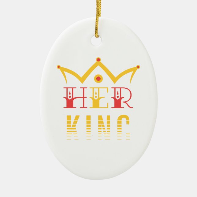 Her King Ceramic Tree Decoration (Front)