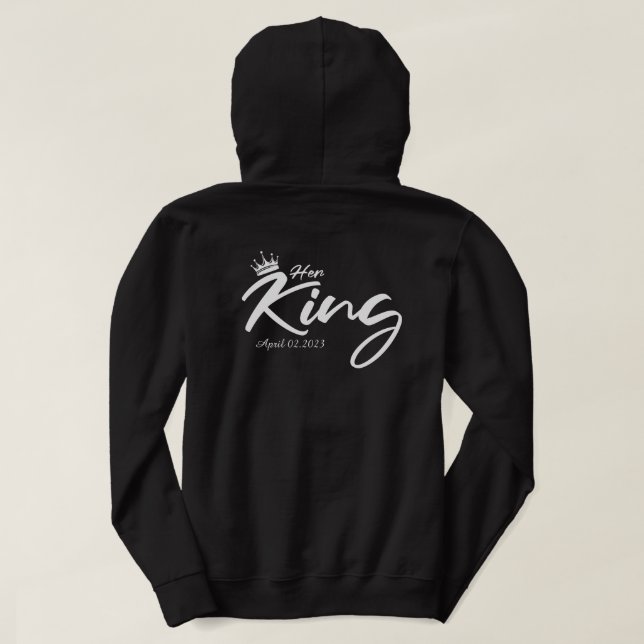 Her King - King Queen - Couple Matching Hoodie (Design Back)