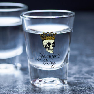 Her King Skull with Gold Crown Shot Glass