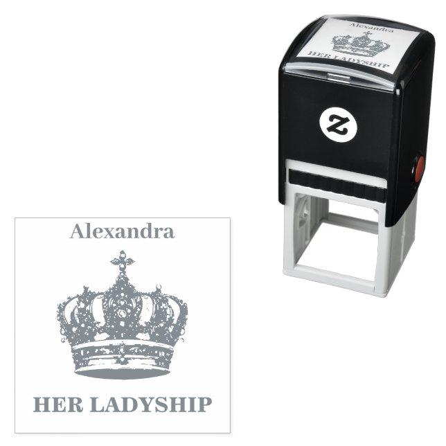 Her Ladyship Crown Funny Humour Personalised Self-inking Stamp (In Situ)