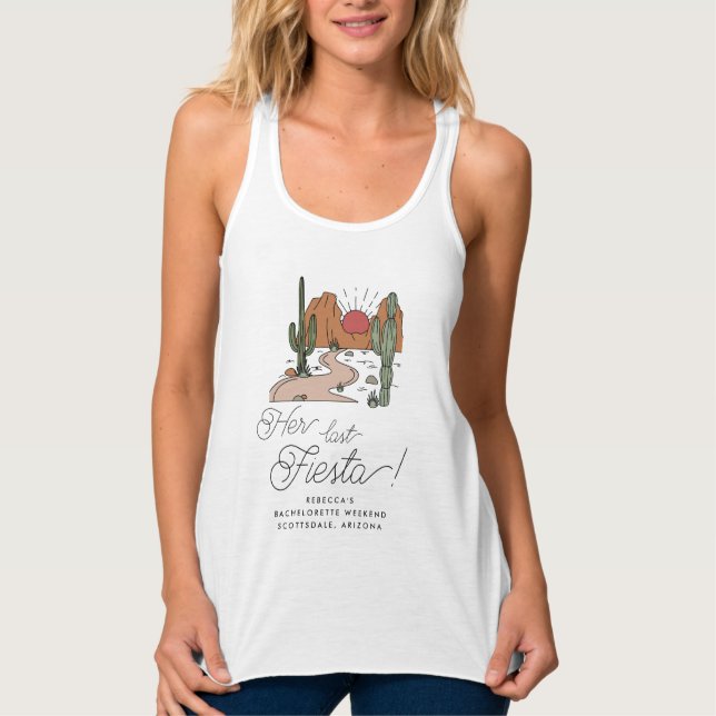 Her Last Fiesta Boho Desert Bachelorette Weekend Singlet (Front)