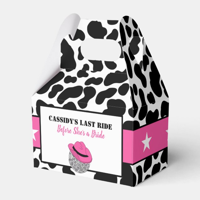Her Last Ride Disco Cowgirl Bachelorette Party Favour Box (Front Side)