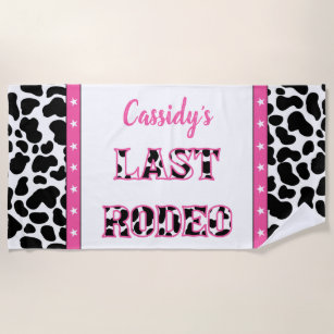Her Last Rodeo Disco Cowgirl Bachelorette Party Beach Towel