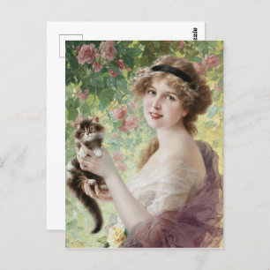 Her Little Kitten by Emile Vernon Postcard