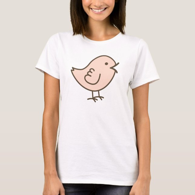 Her Little Pink Love Bird Vector Art T-Shirt (Front)
