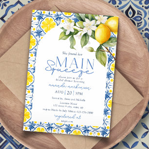 Her Main Squeeze Lemon Amalfi Coast Bridal Shower  Invitation