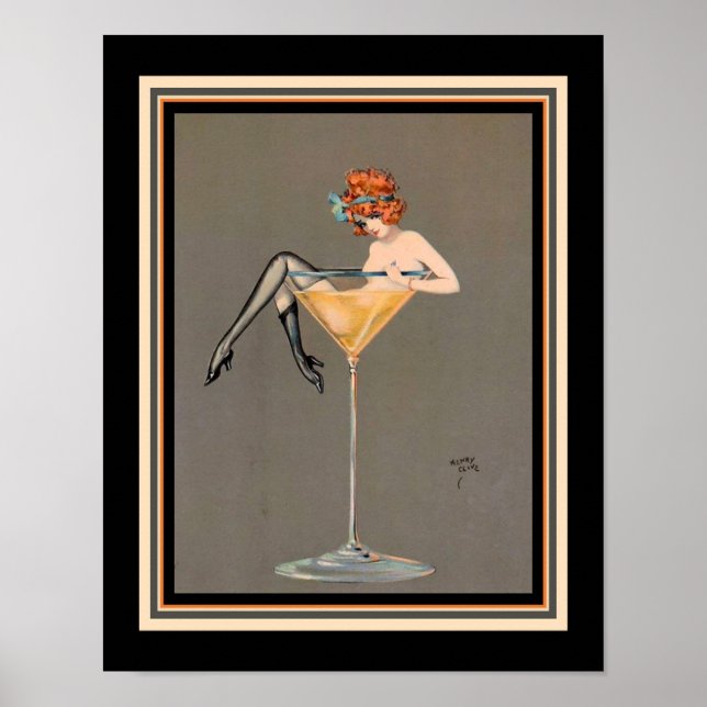 "Her Martini" 1920 Art Deco Print (Front)