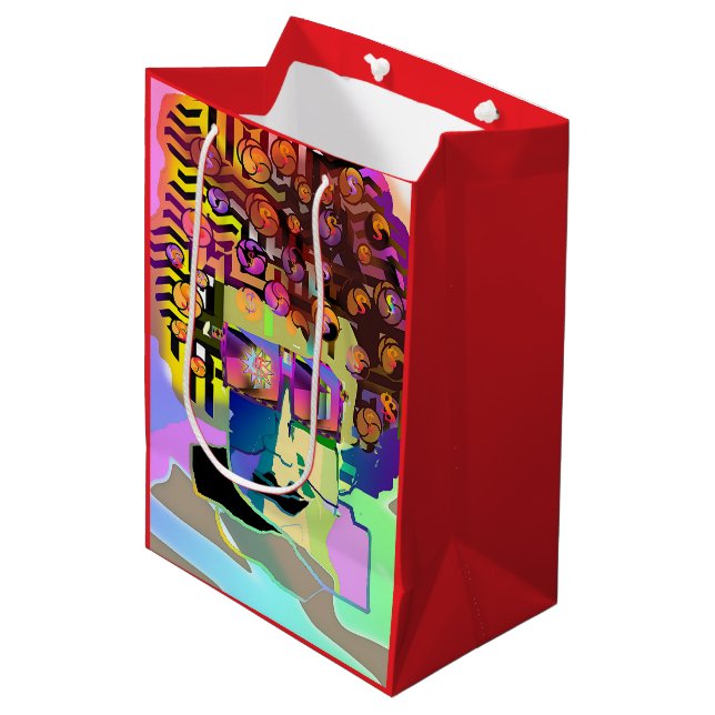 Her Mind Is On Money Novelty  Medium Gift Bag (Front Angled)