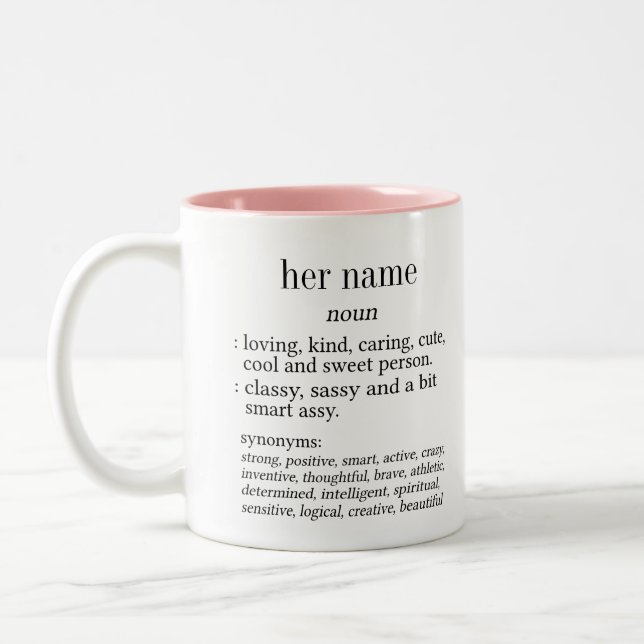 Her name dictionary definition Two-Tone coffee mug (Left)