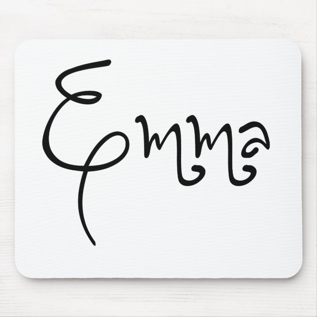 Her Name Is Emma Calligraphy Mouse Pad (Front)