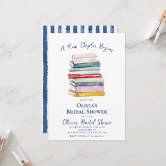 Her New Chapter Begins Book themed Bridal Shower Invitation