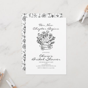 Her New Chapter Begins Book themed Bridal Shower Invitation