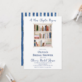 Her New Chapter Begins Book themed Bridal Shower Invitation