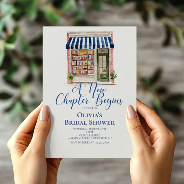 Her New Chapter Begins Book themed Bridal Shower Invitation (Creator Uploaded)