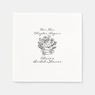 Her New Chapter Begins Book themed Bridal Shower Napkin