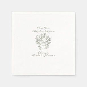 Her New Chapter Begins Book themed Bridal Shower Napkin