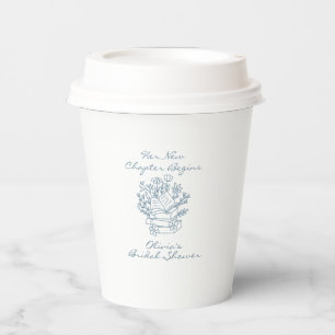 Her New Chapter Begins Book themed Bridal Shower Paper Cups