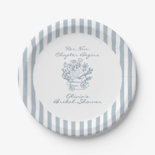 Her New Chapter Begins Book themed Bridal Shower Paper Plate