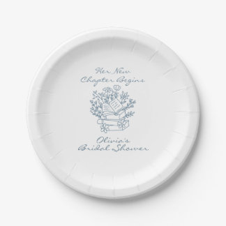 Her New Chapter Begins Book themed Bridal Shower Paper Plate
