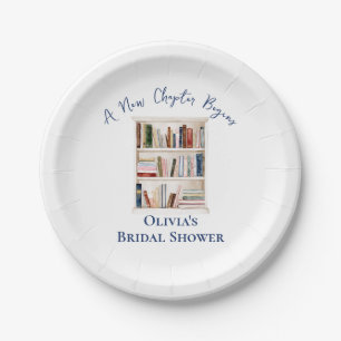 Her New Chapter Begins Book themed Bridal Shower Paper Plate