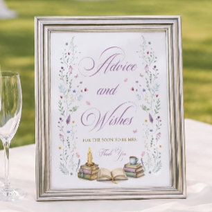 Her Next Chapter Bridal Shower Advice and Wishes Poster