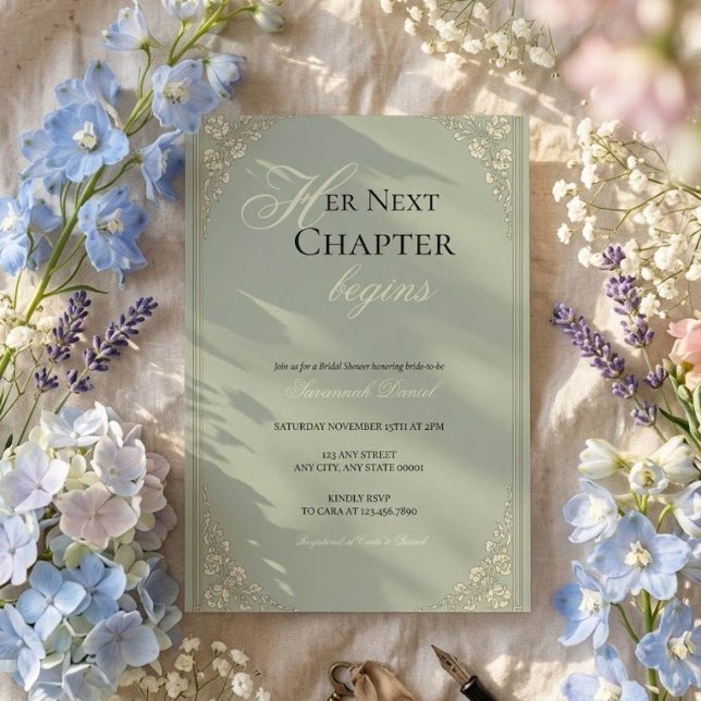 Her Next Chapter Bridal Shower Invitation (Creator Uploaded)