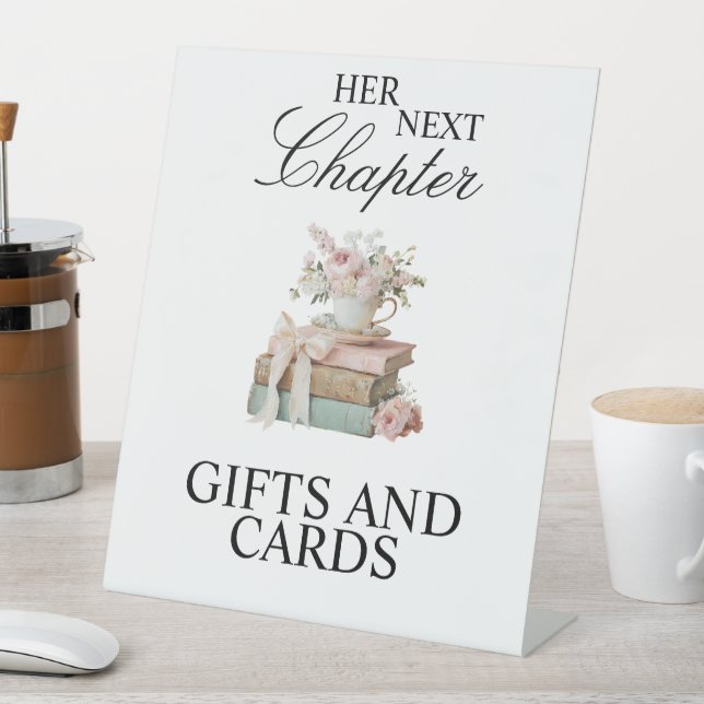 Her Next Chapter Bridal Shower Tabletop Sign (In SItu)