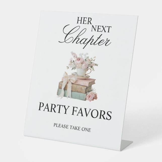 Her Next Chapter Bridal Shower Tabletop Sign (Front)