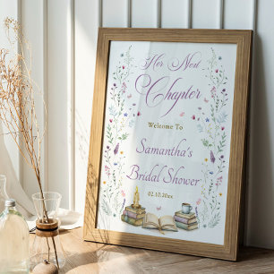 Her Next Chapter Bridal Shower Welcome Poster