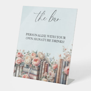 Her Next Chapter Signature Drink Menu Pedestal Sign