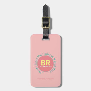 Her nice PINK monogram Luggage Tag