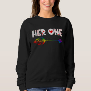 Her One Funny Valentine's Day Lesbian Couple LGBT Sweatshirt