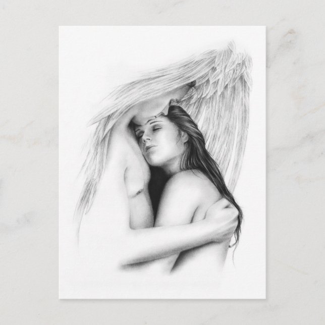 Her Protector Angel Love Postcard (Front)
