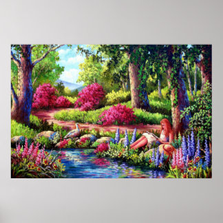 Her Reading Hideaway Poster Print