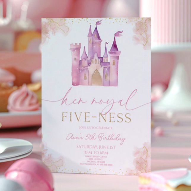 Her Royal Five-Ness Princess 5th Birthday Party Invitation (Creator Uploaded)